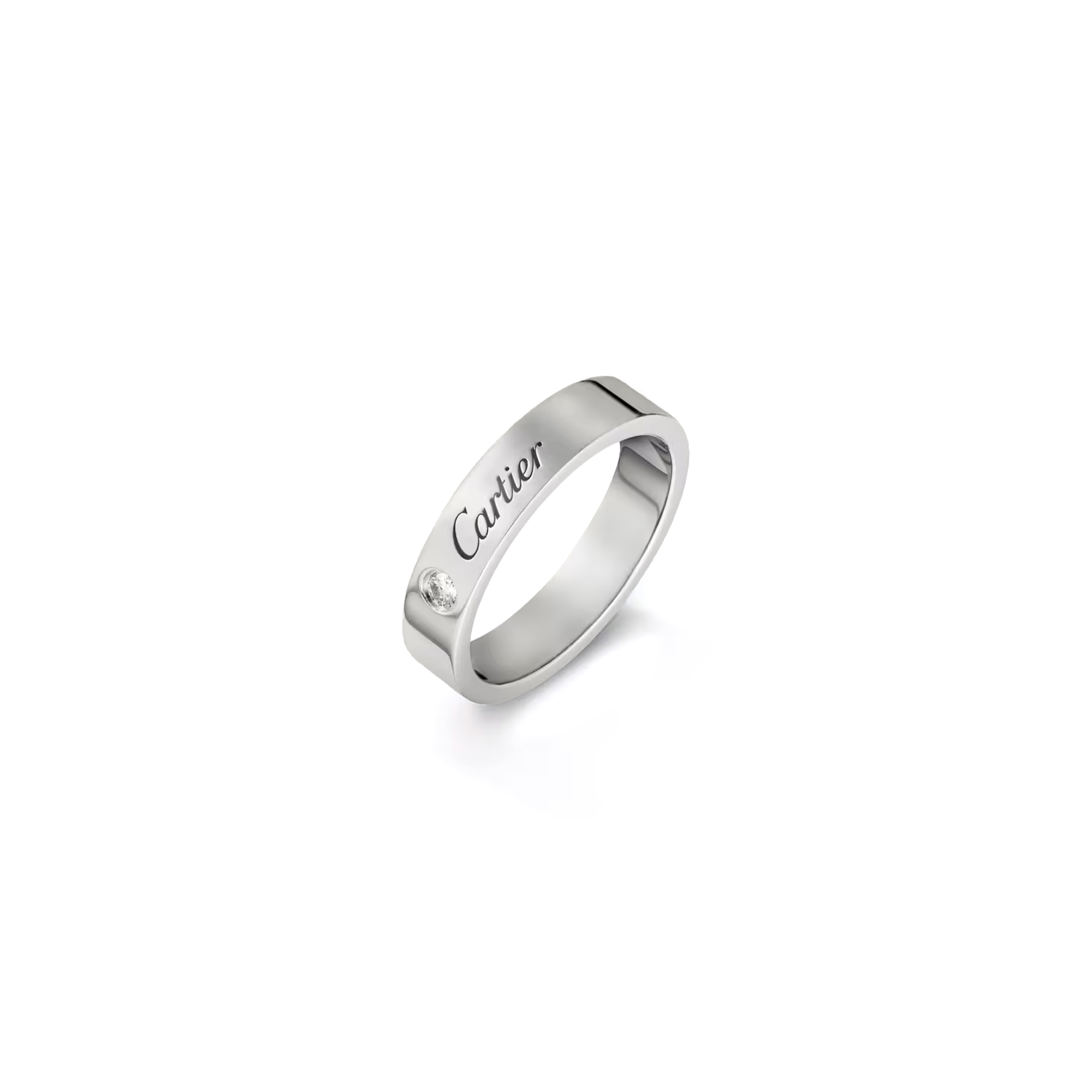 CARTIER C DE CARTIER WEDDING RING, WIDTH 4 MM, 1 DIAMOND B4098200